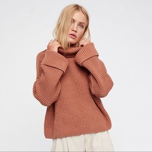 Free People Brown Cowl Neck Sweater